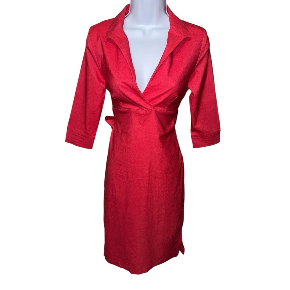 Women’s Eva Franco Vintage Red/Pink 3/4 Sleeve Dress - 6
